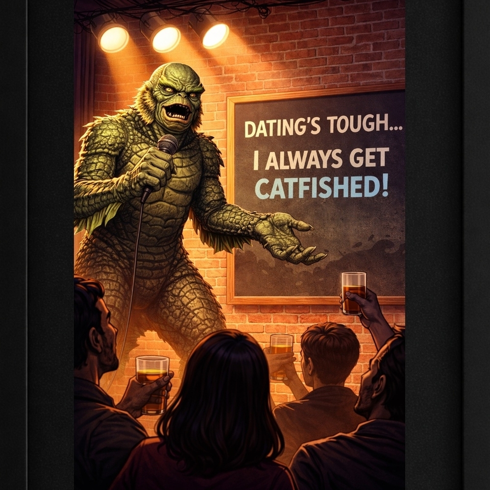A.I. Comedy Stand‑Up Art Print 8x10 Frame